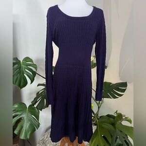 Calvin Klein Purple Large Long Sleeve Sweater Dress